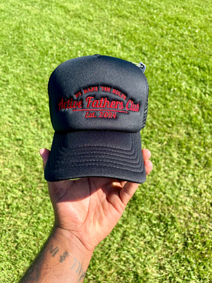 Black/Red Font AFC Trucker