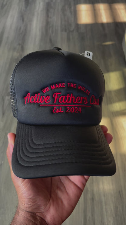 Black/Red Font AFC Trucker